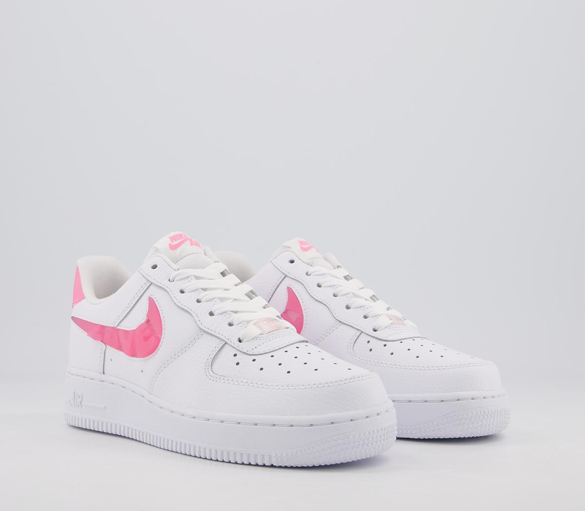 Nike Air Force 1 07 Trainers White Sunset Pulse Black Clear - Hers trainers