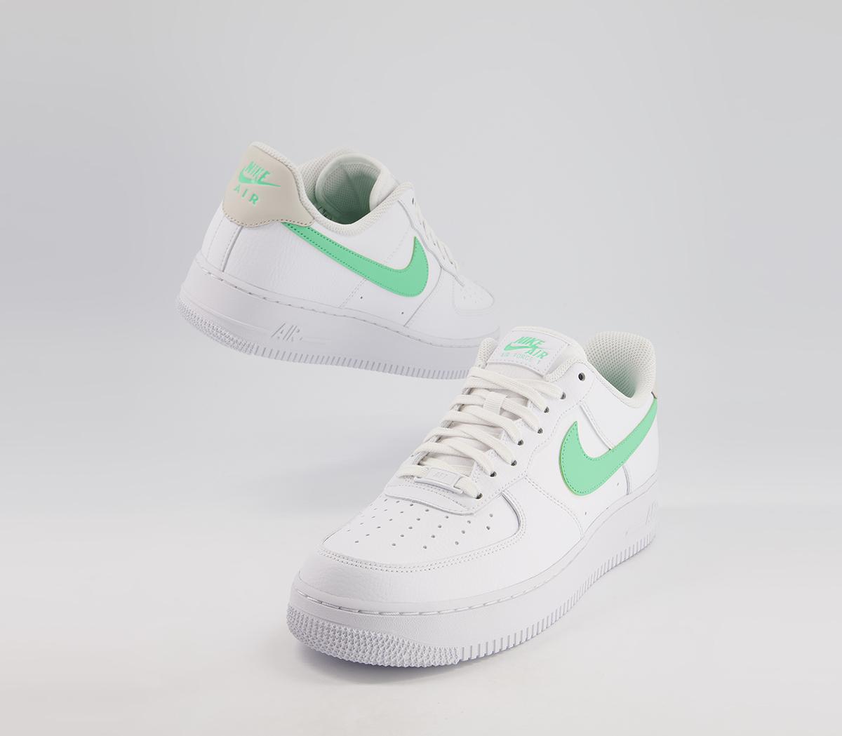 Nike Air Force 1 07 Trainers White Green Glow Bone White - Nike Air Force 1
