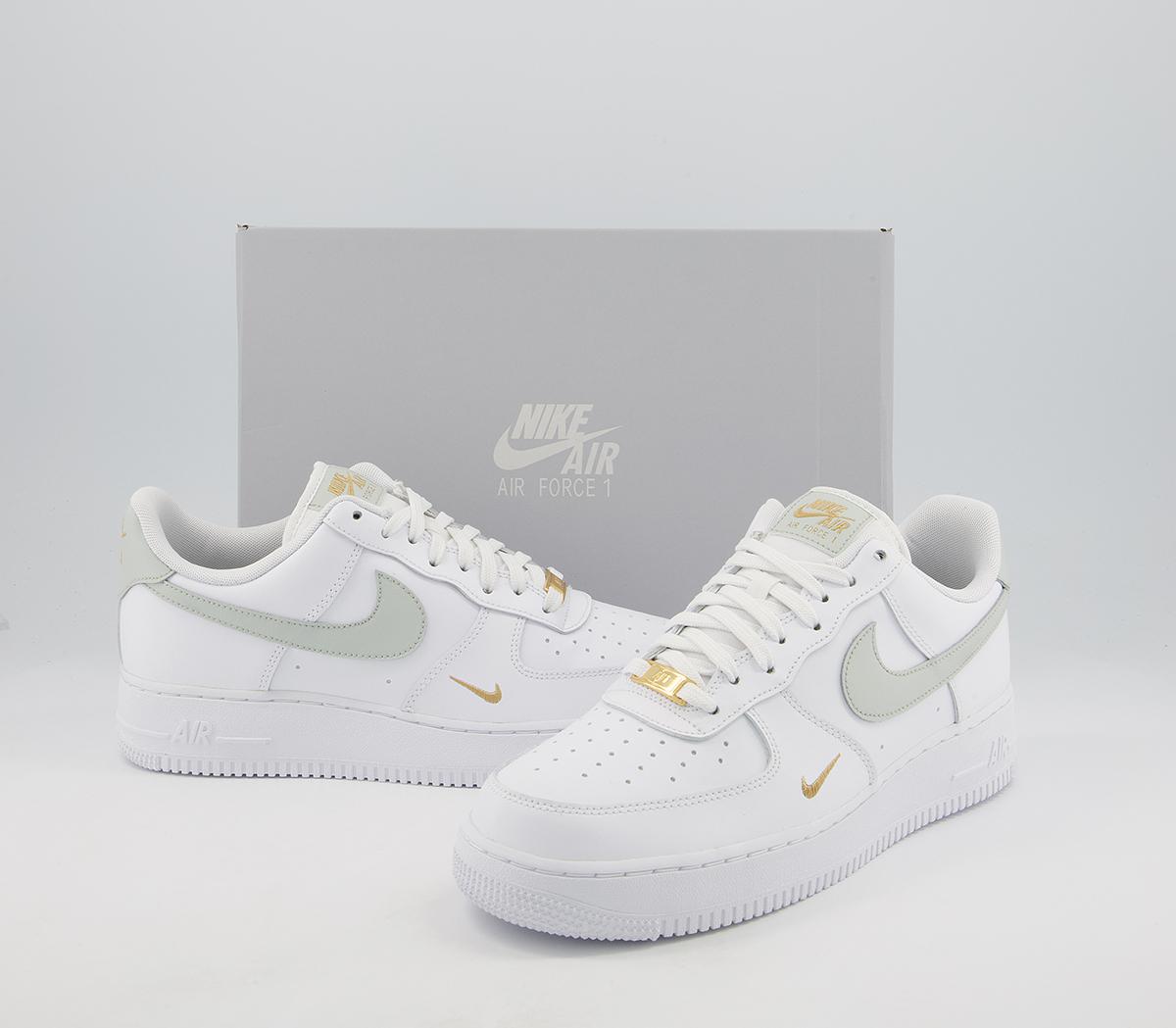 Nike Air Force 1 07 Trainers White Light Silver - Nike Air Force 1