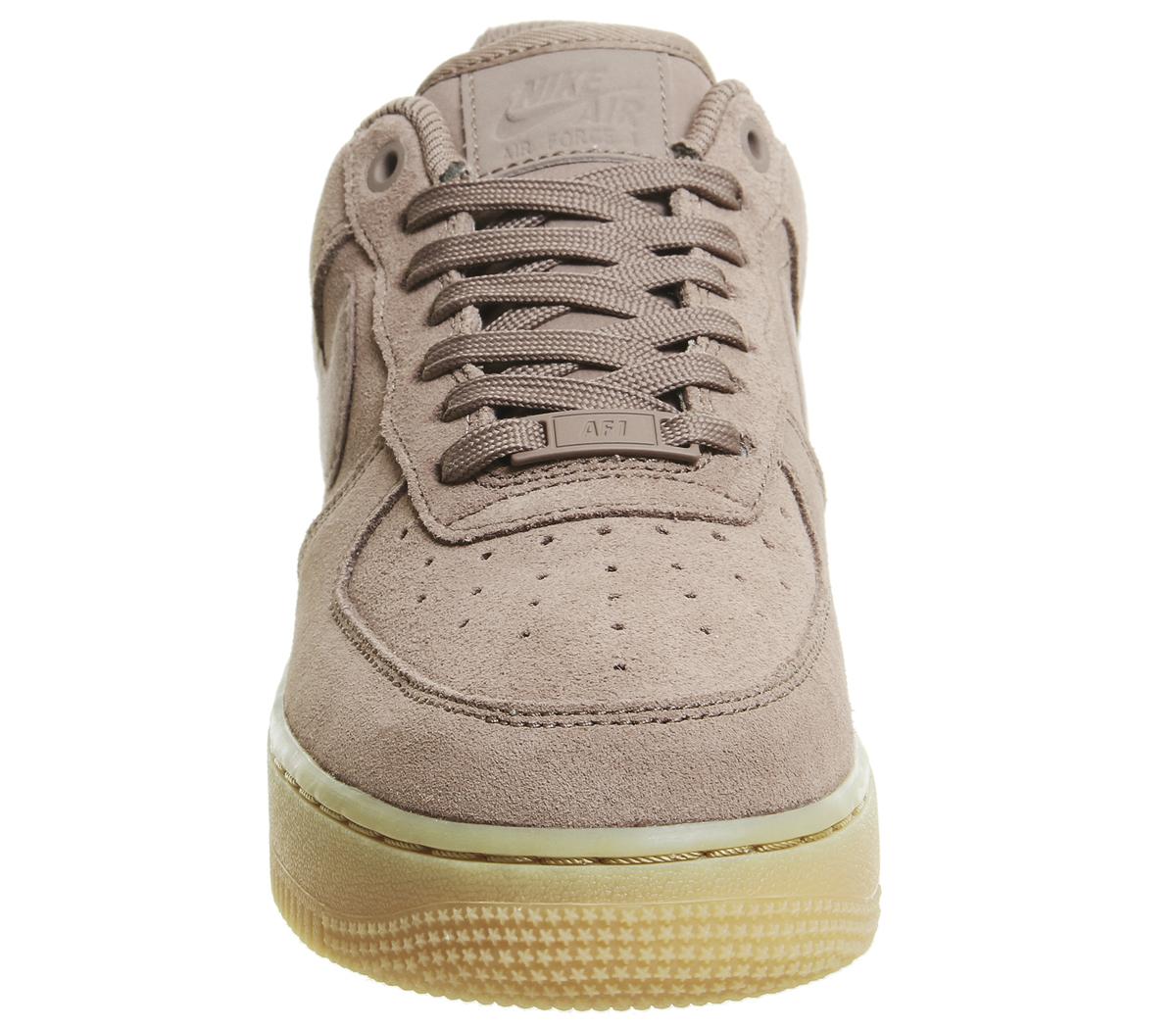 nike mauve air force 1 trainers with gum sole