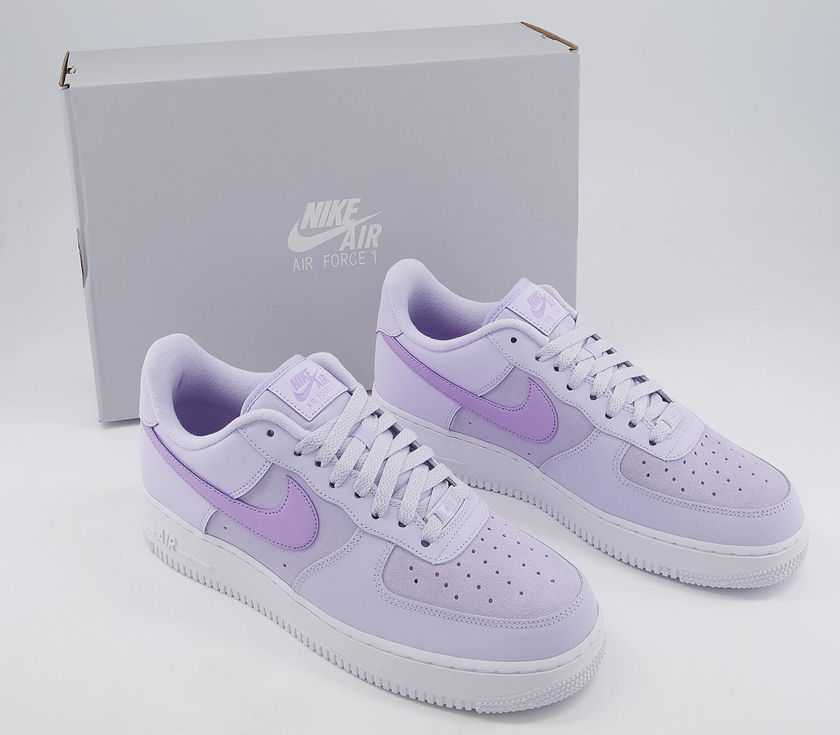 Nike Air Force 1 07 Trainers Pure Violet Lilac White Hers Trainers