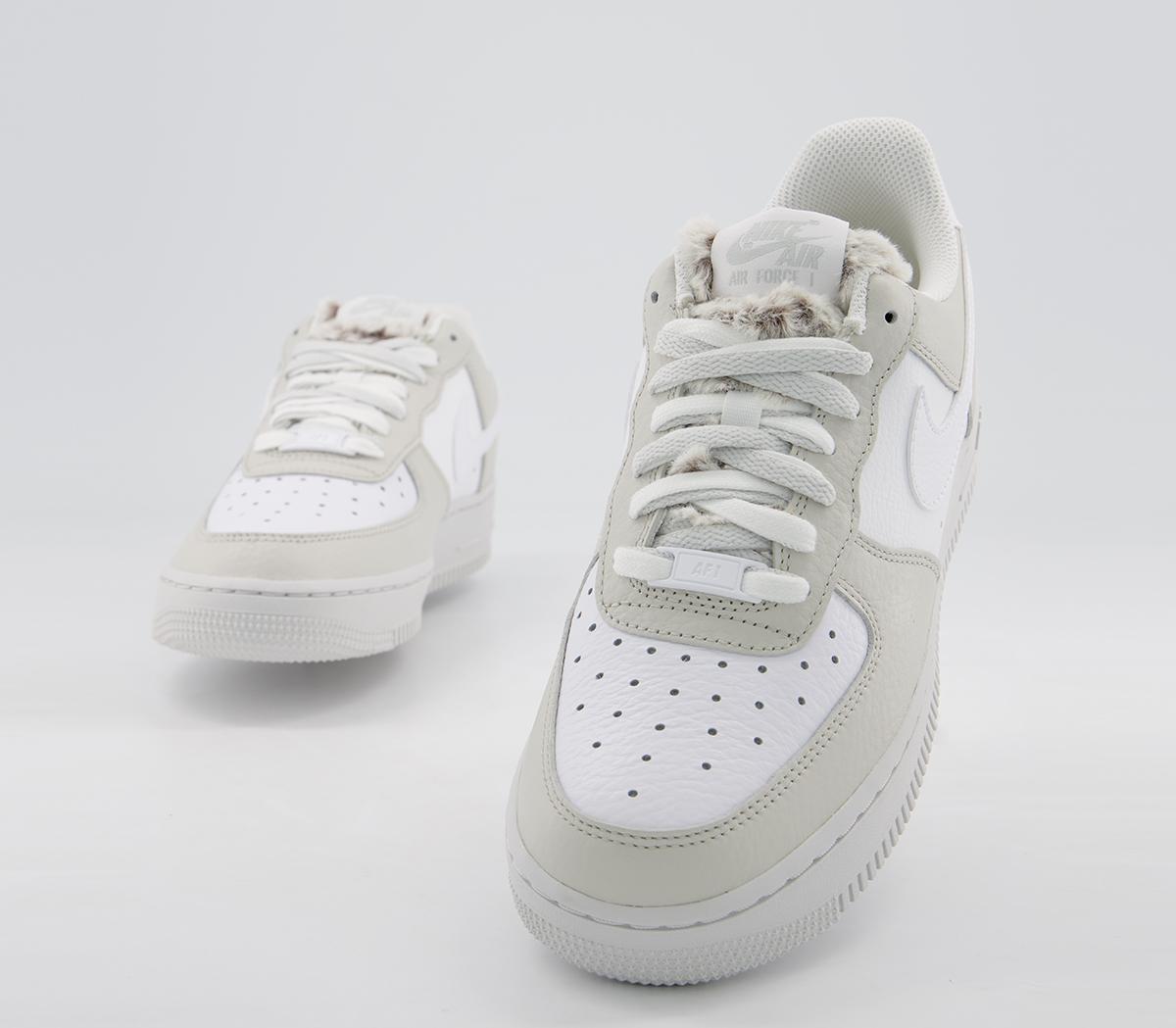 nike air force 1 '07 mid trainers in light bone with gum sole