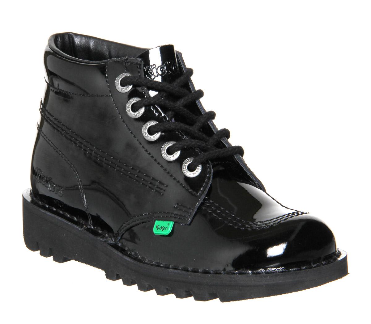 Kickers Kick Hi (g) Black Patent - Flat Shoes for Women