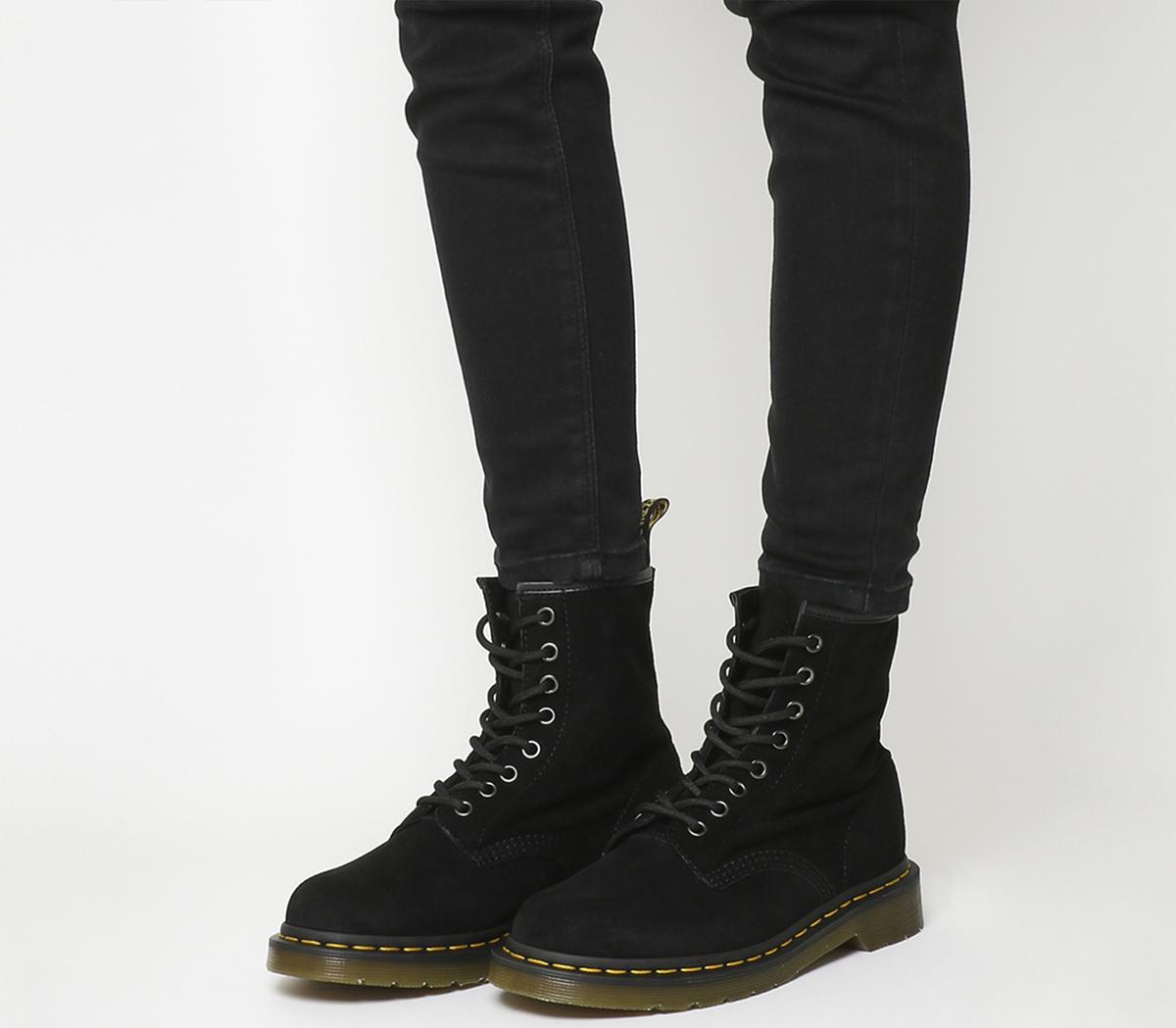 black suede tie up boots