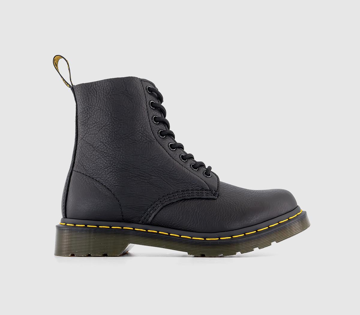 Dr. Martens 1460 Pascal 8 Eyelet Lace Up Boots Black Virginia - Ankle Boots