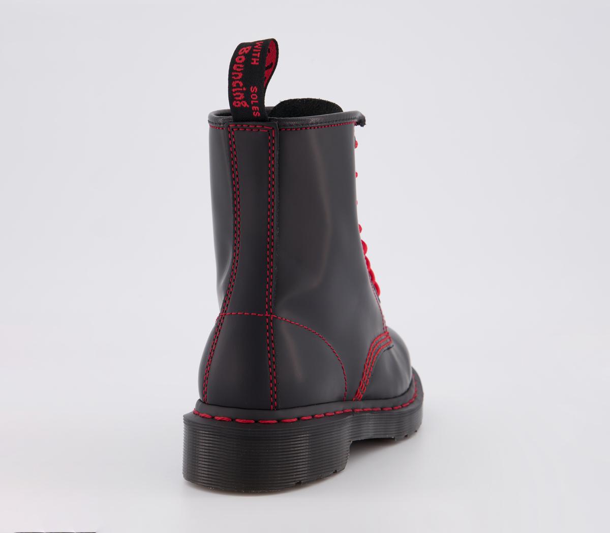 8 eyelet lace up boots black