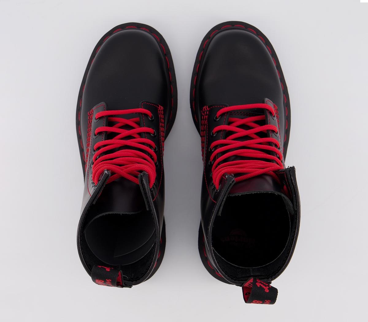 8 eyelet lace up boots black