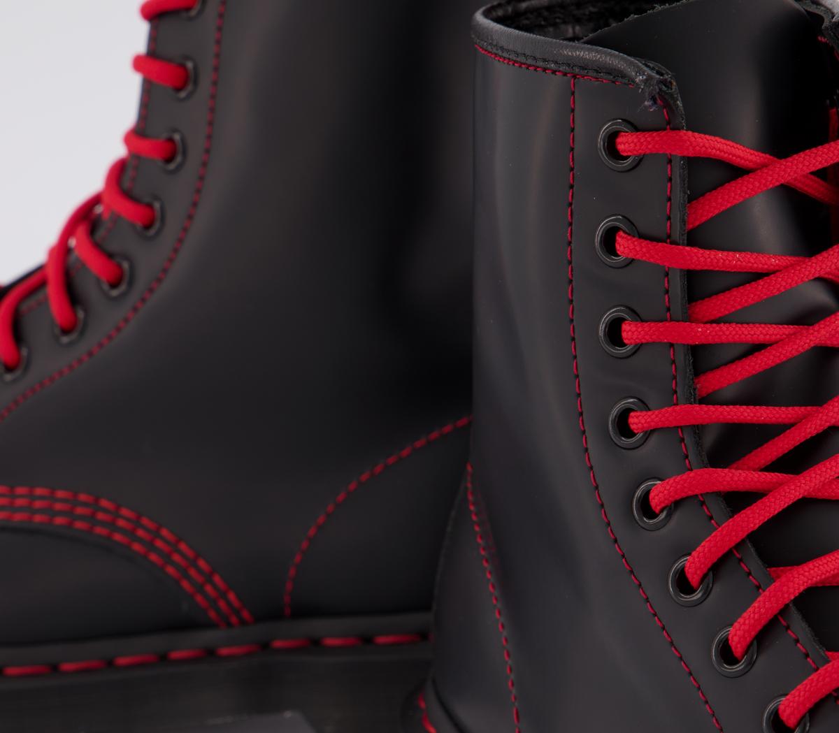 8 eyelet lace up boots black
