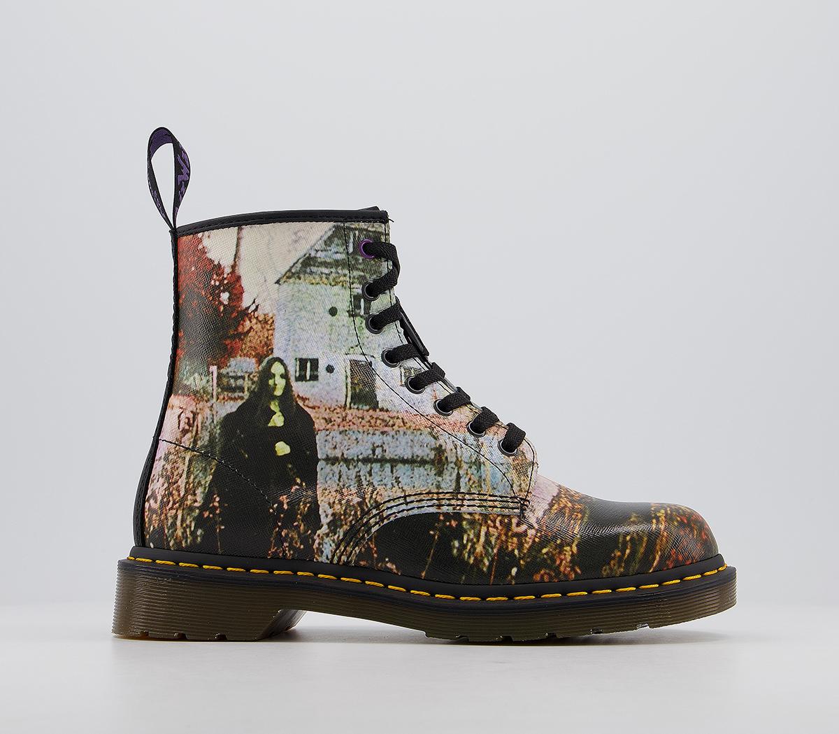 8 eyelet lace up boots black