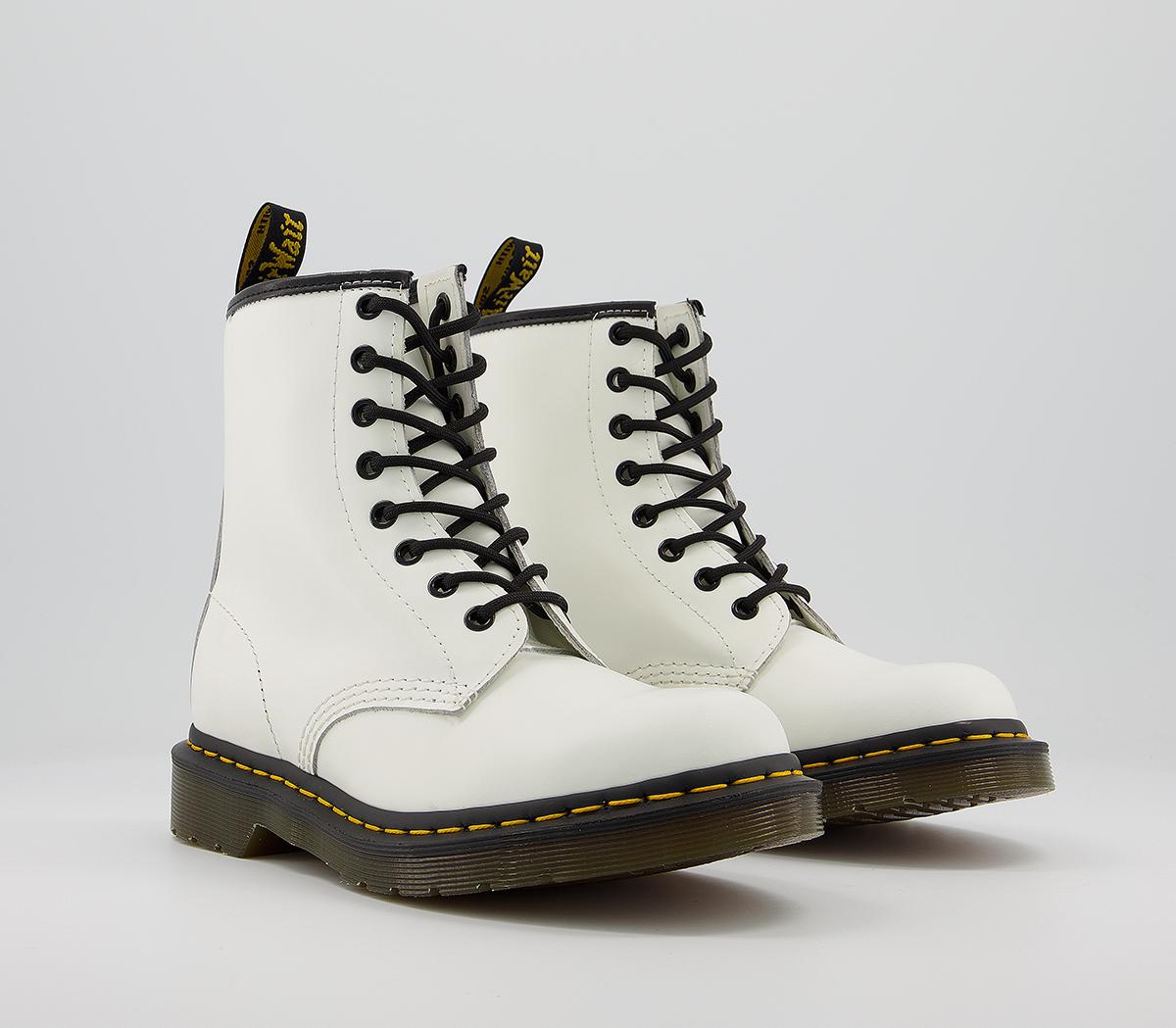 Dr. Martens 8 Eyelet Lace Up Boots White - Ankle Boots