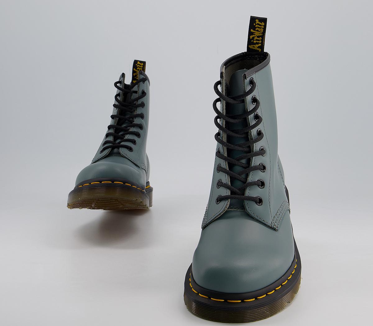 Dr. Martens 8 Eyelet Lace Up Boots Steel Grey - Ankle Boots