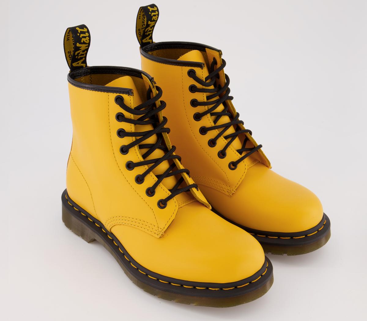Dr. Martens 8 Eyelet Lace Up Boots Yellow - Ankle Boots
