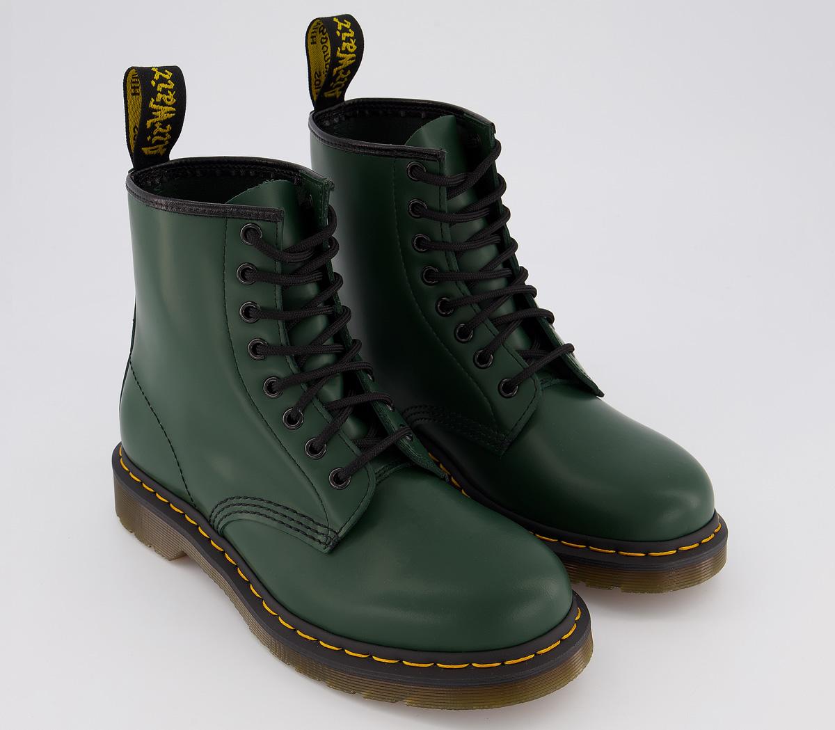 Dr. Martens 8 Eyelet Lace Up Boots Green - Ankle Boots