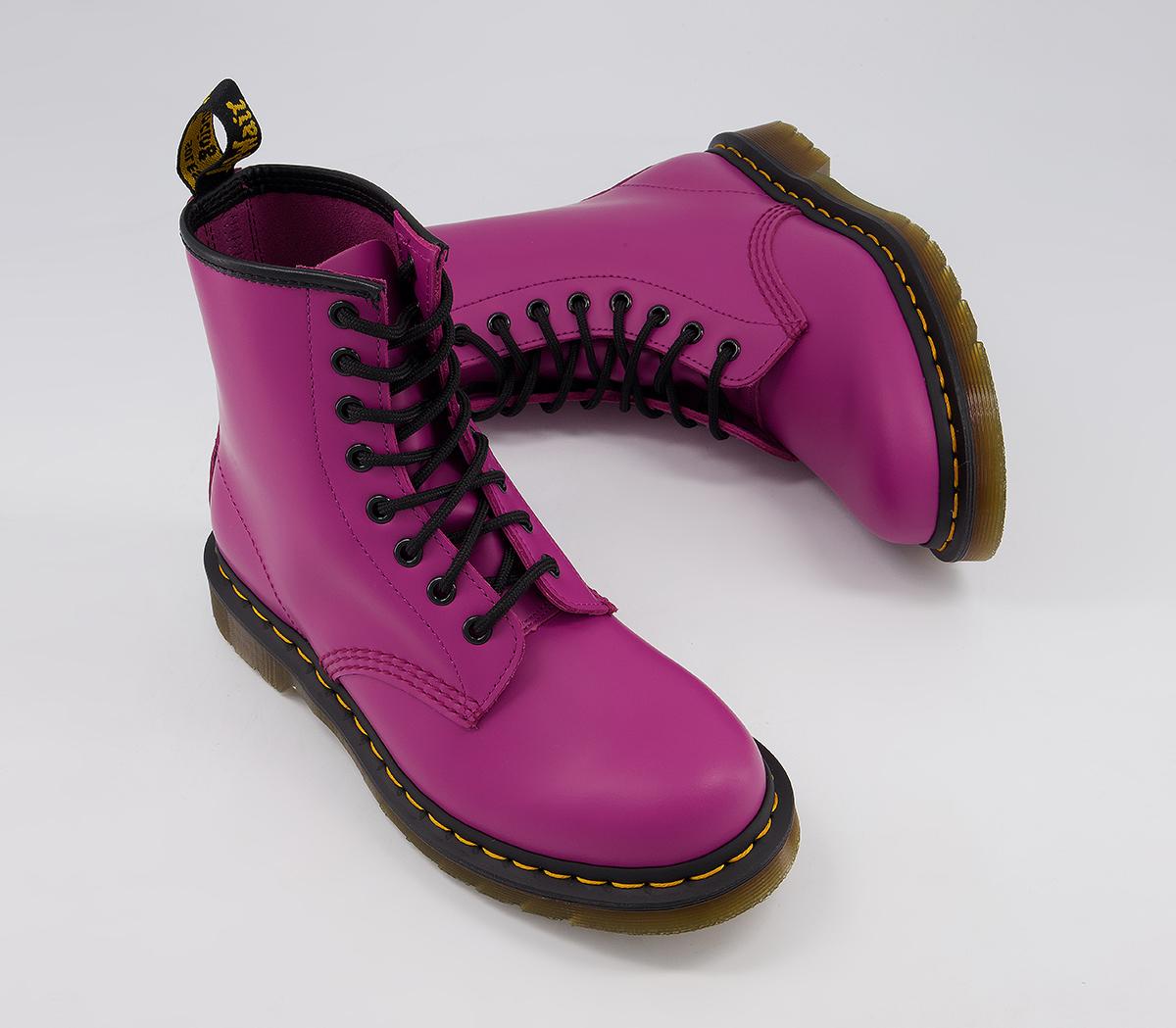 Dr. Martens 8 Eyelet Lace Up Boots Fuchsia - Ankle Boots
