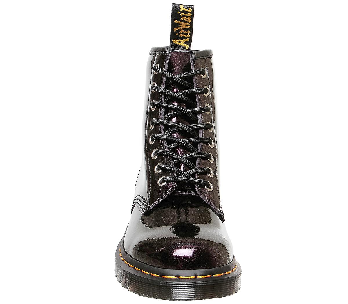 Dr. Martens 8 Eyelet Lace Up Boots Purple Royal Sparkle - Ankle Boots