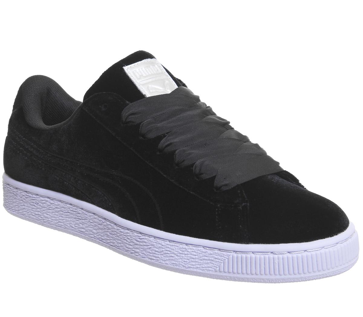 puma basket classic trainers in white and black
