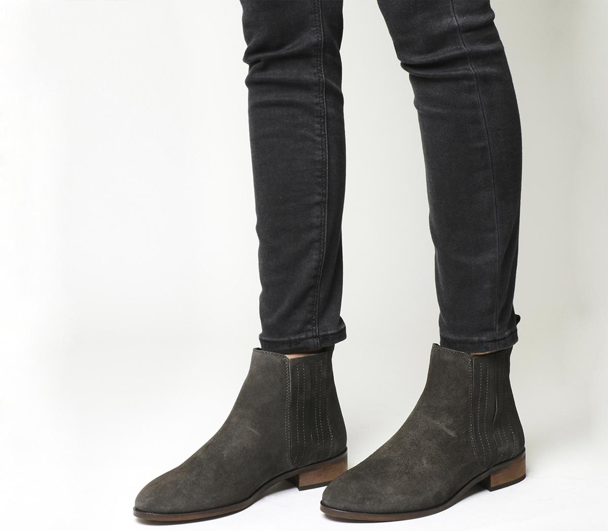 flat suede chelsea boots