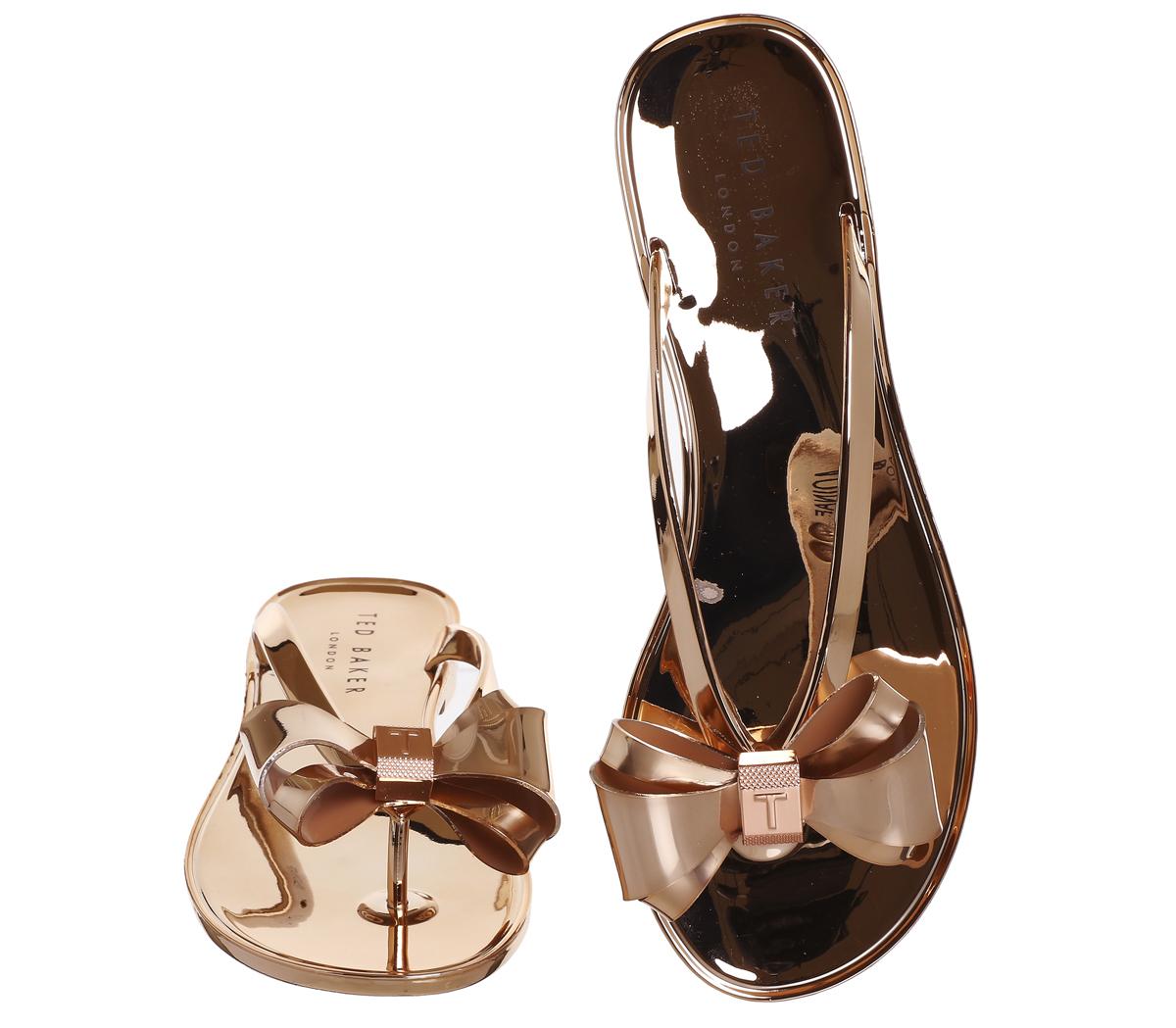 ted baker glamaar flip flops rose gold