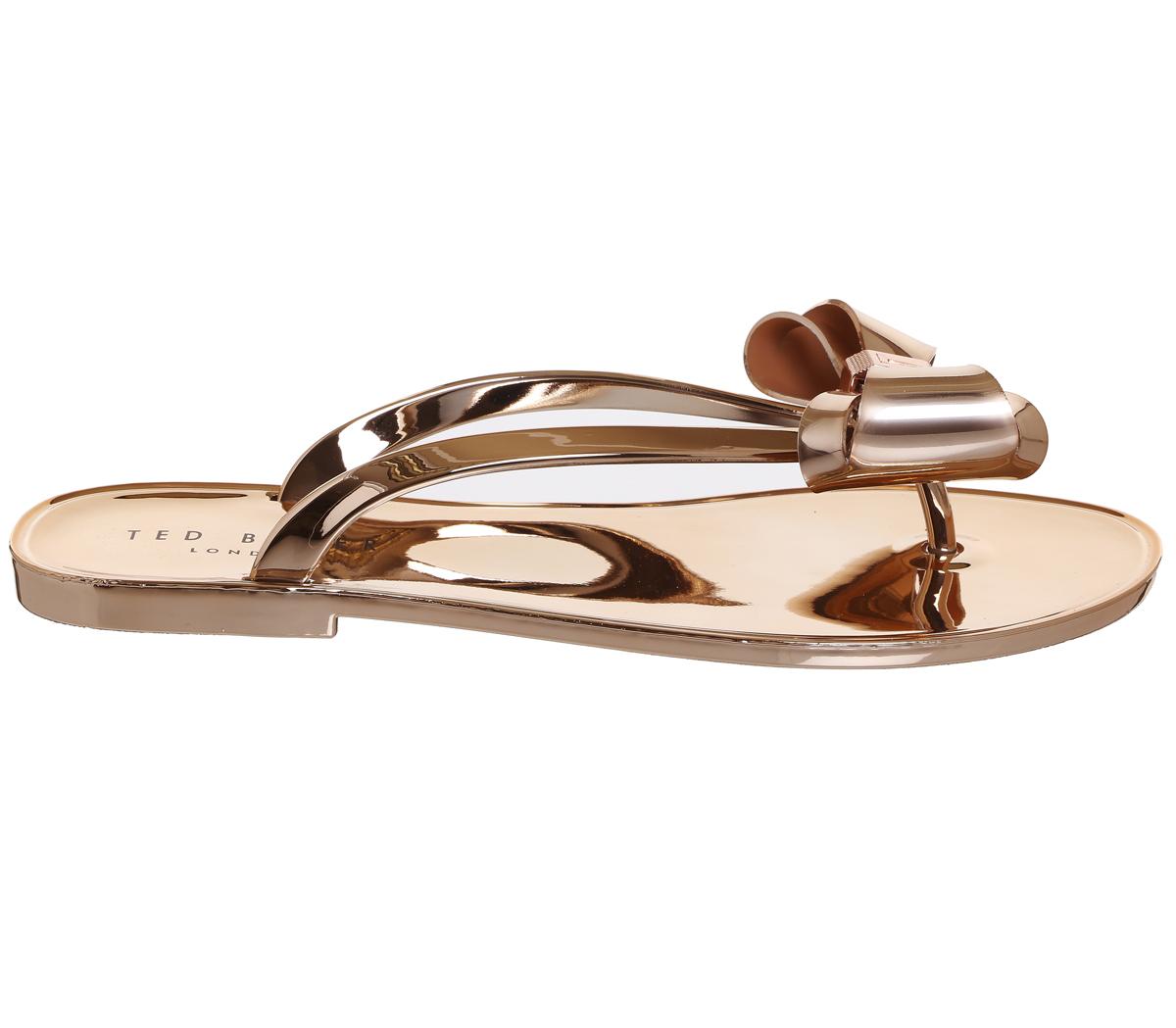 ted baker glamaar flip flops rose gold