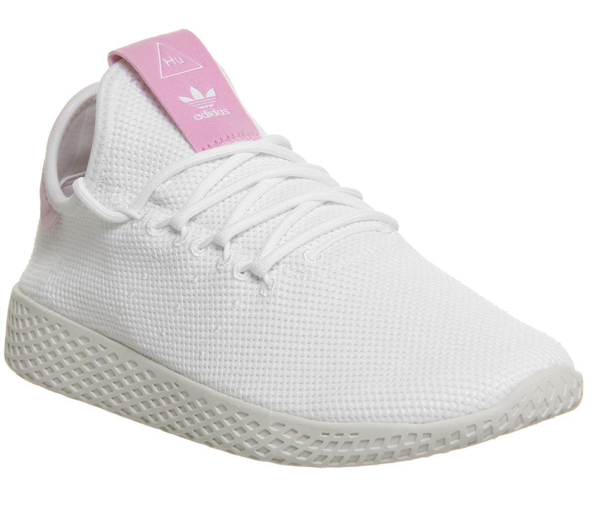 adidas Pw Tennis Hu White White Pink F - Hers trainers