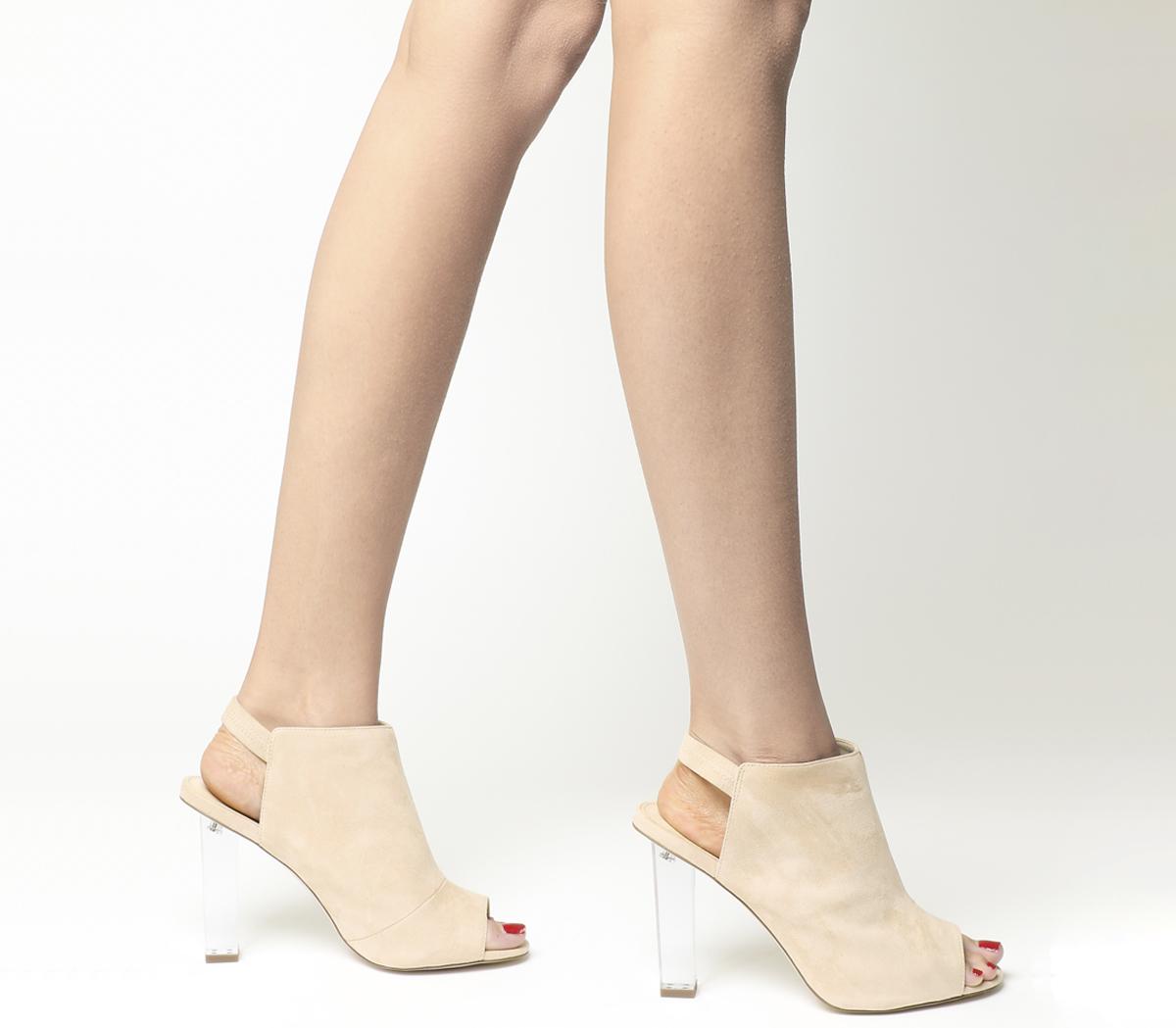 clear nude shoes