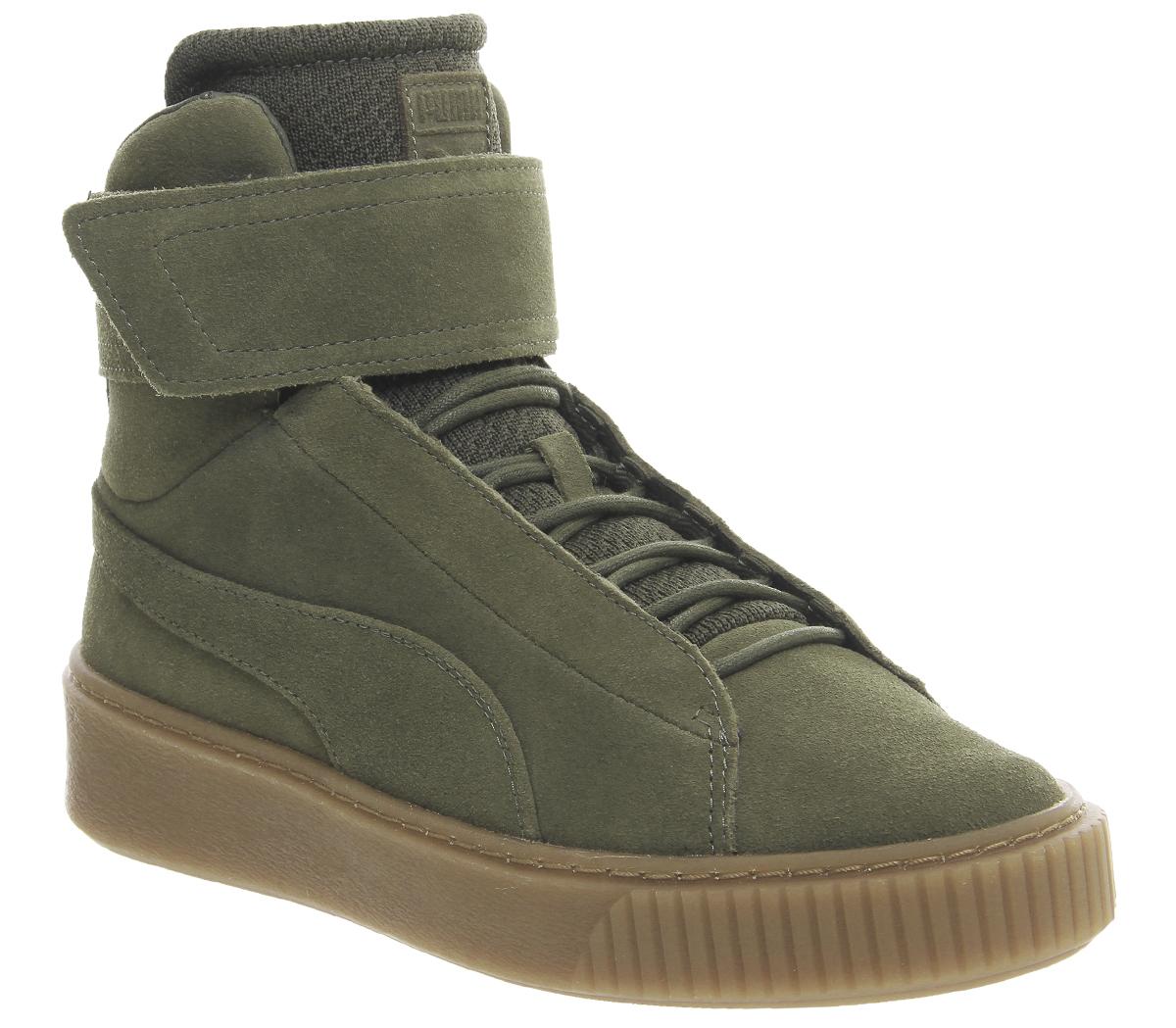 puma platform olive