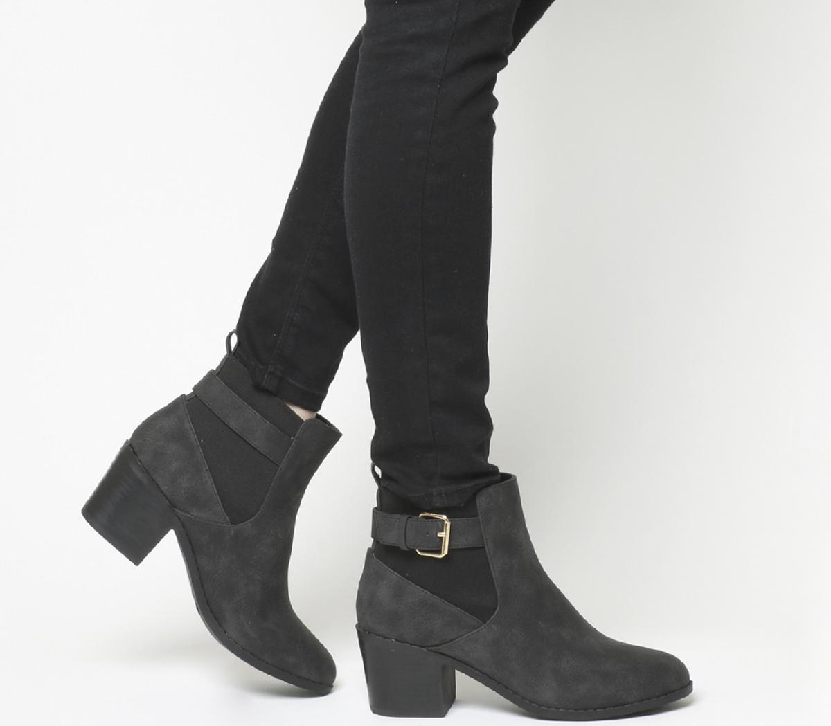 black buckle chelsea boots