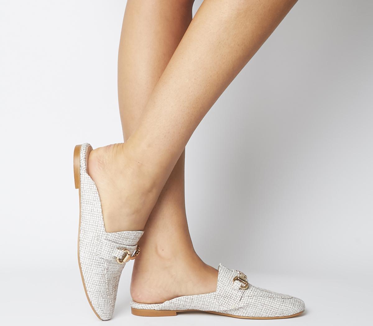 white loafer mules