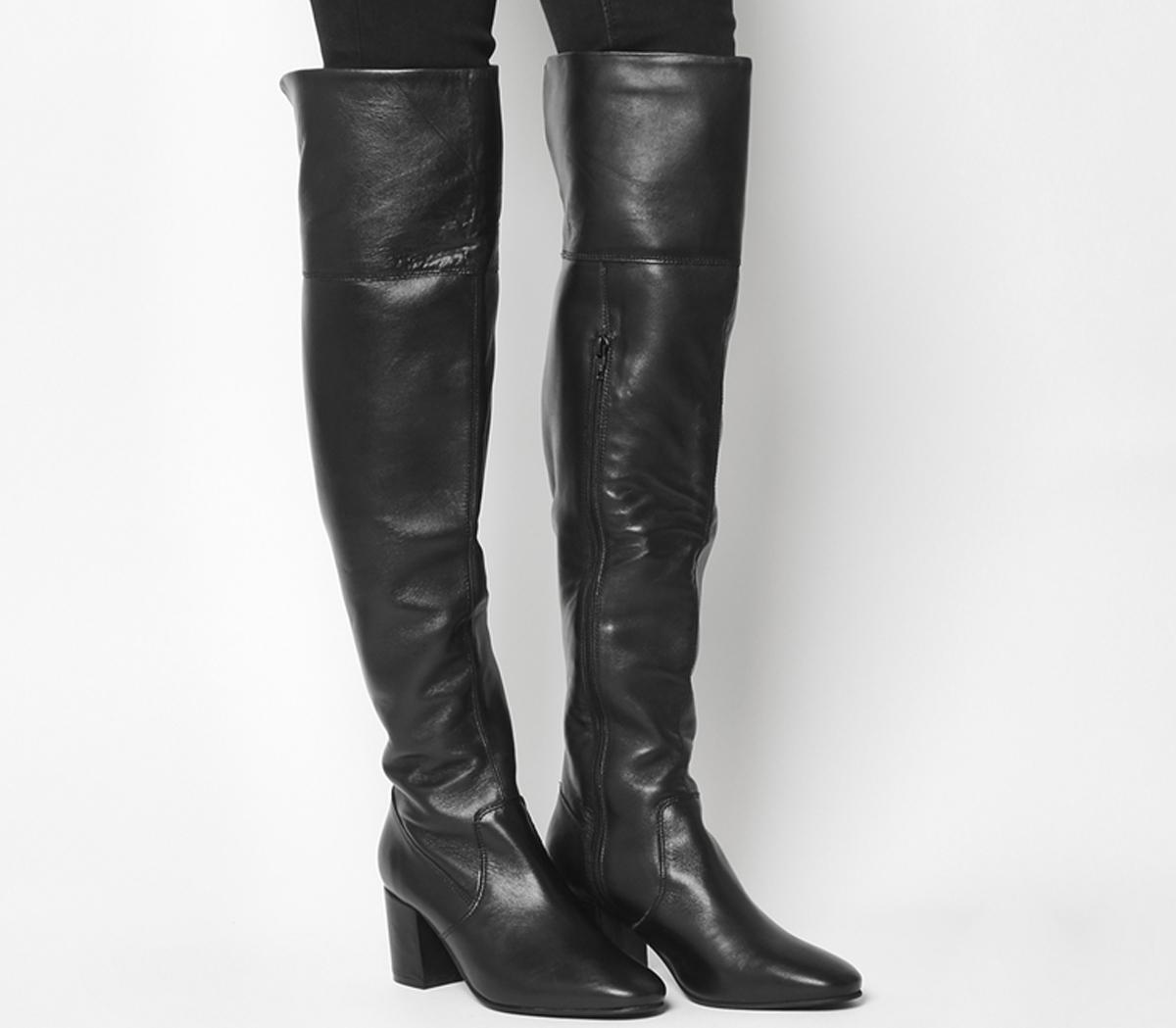 real leather over knee boots