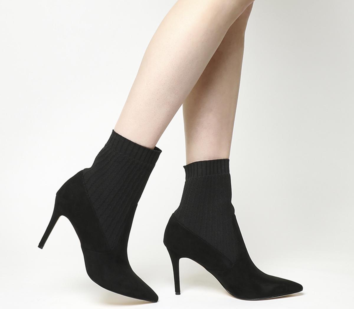 stretch ankle boots black