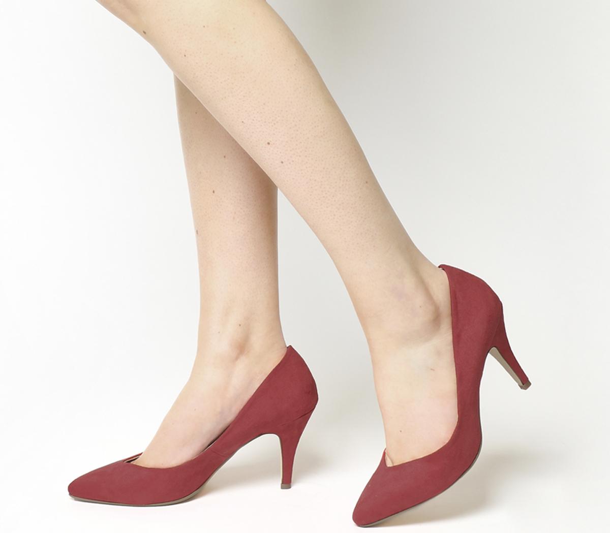 Mademoiselle Mid Heel Court Shoes Red 