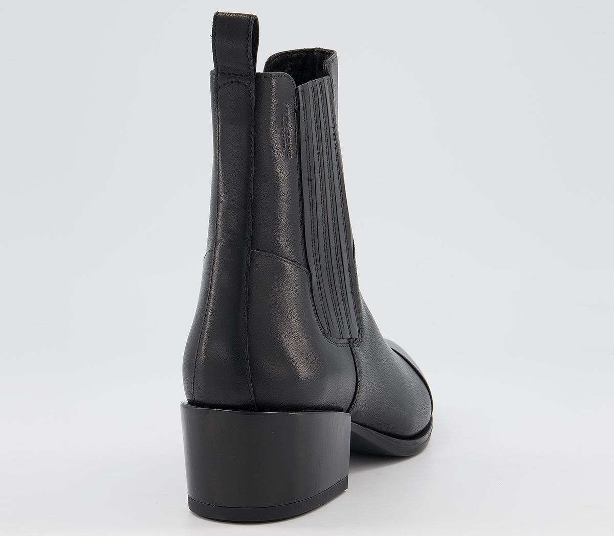 vagabond marja heeled ankle boots with stitching in black leather