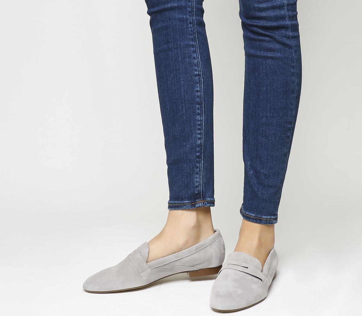 Friction Clean Loafers Grey Suede - Flats