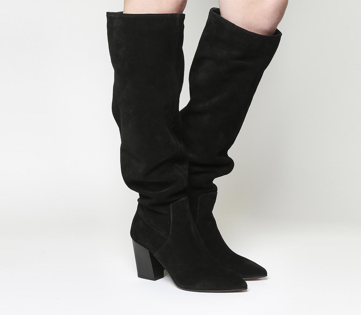 black high leg boots
