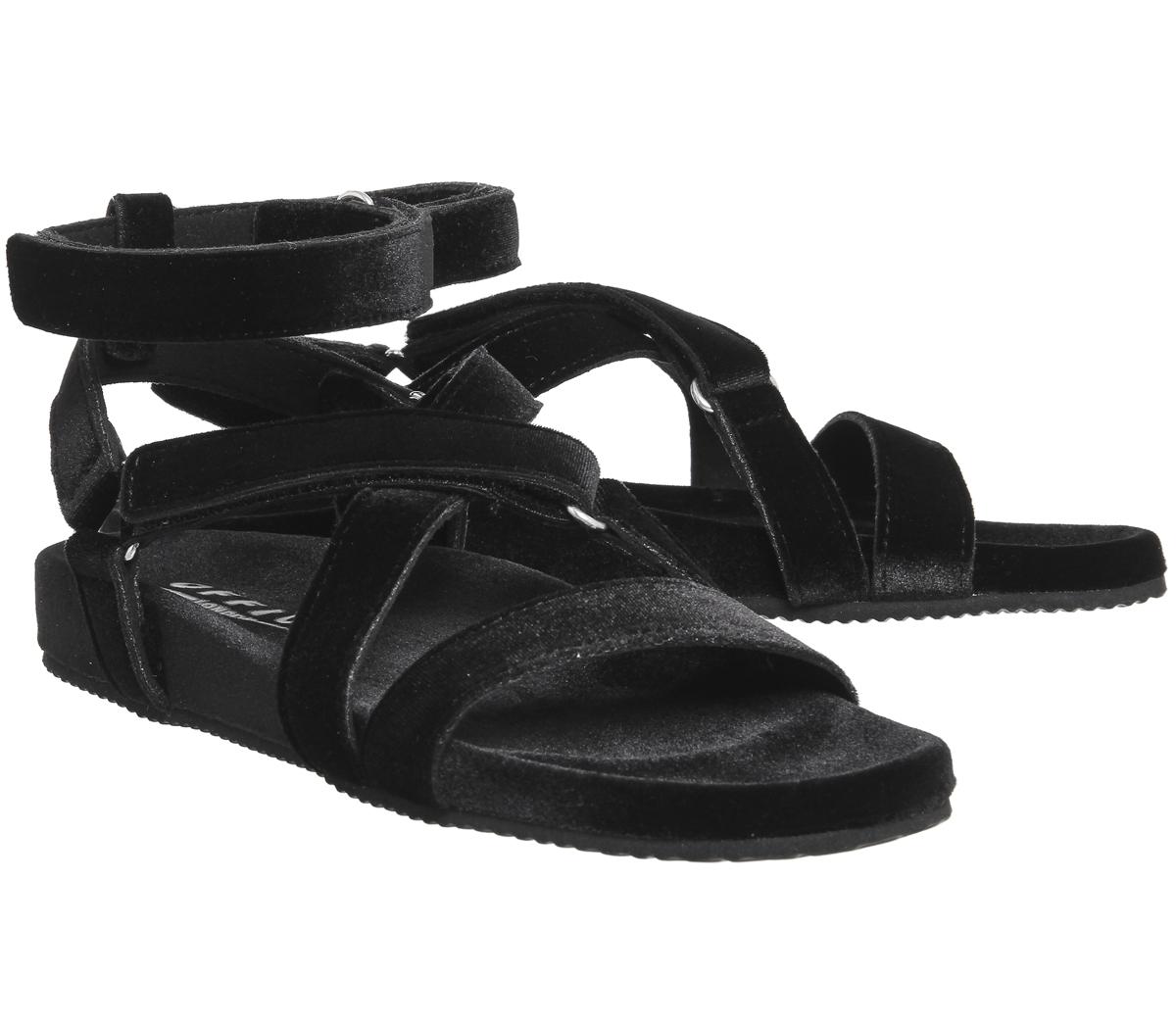  Office  Superstylin Sandals  Black Velvet Sandals 