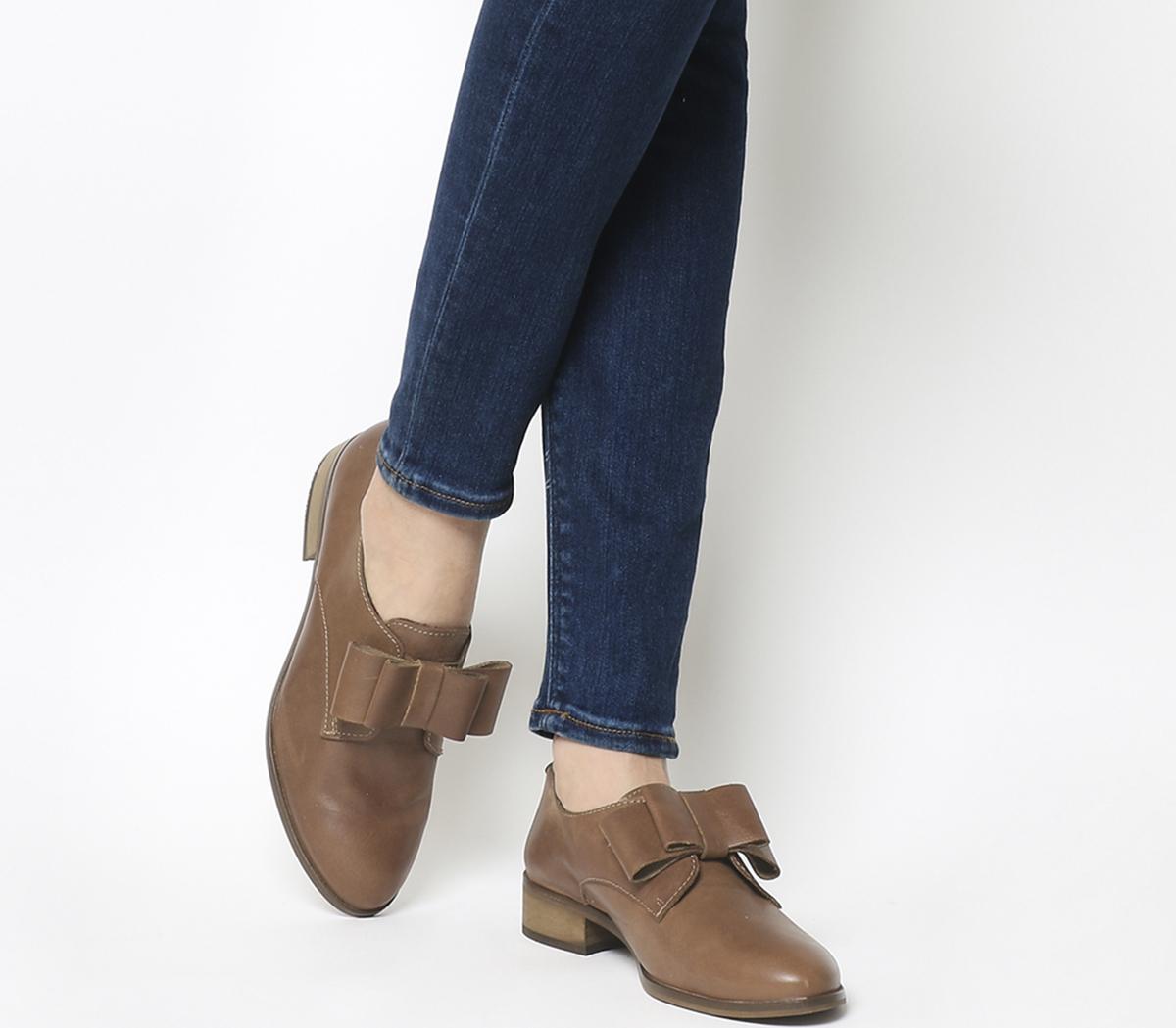 Office Flexa Slip On Bow Flats Tan Leather Office Flexa Slip On Bow Flats Tan