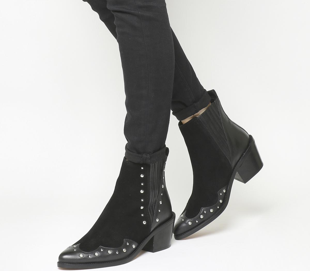 studded chelsea ankle boots