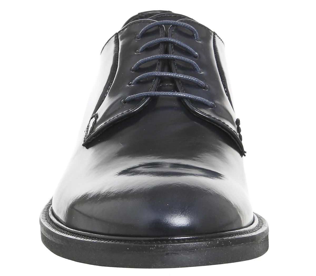 Ask the Missus Groove Plain Toe Shoes Navy Hi Shine