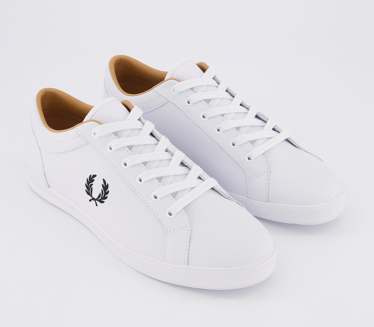 Fred Perry Baseline Trainers White White Black - His trainers