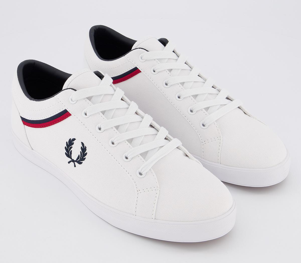 Fred Perry Baseline Trainers White Red Navy - His trainers