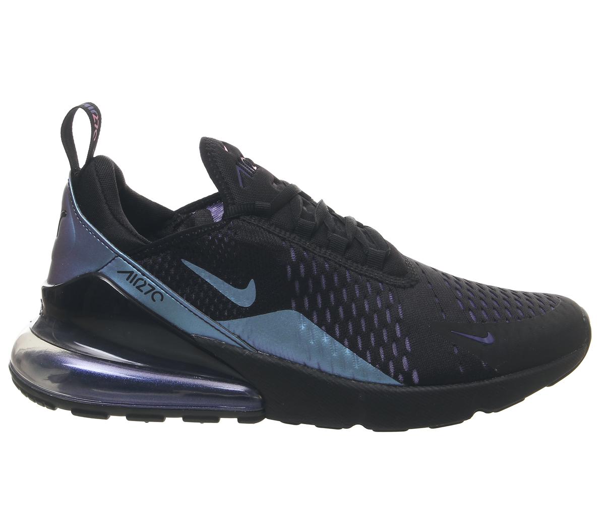 nike air max 270 trainers black laser fuchsia regency purple anthracite