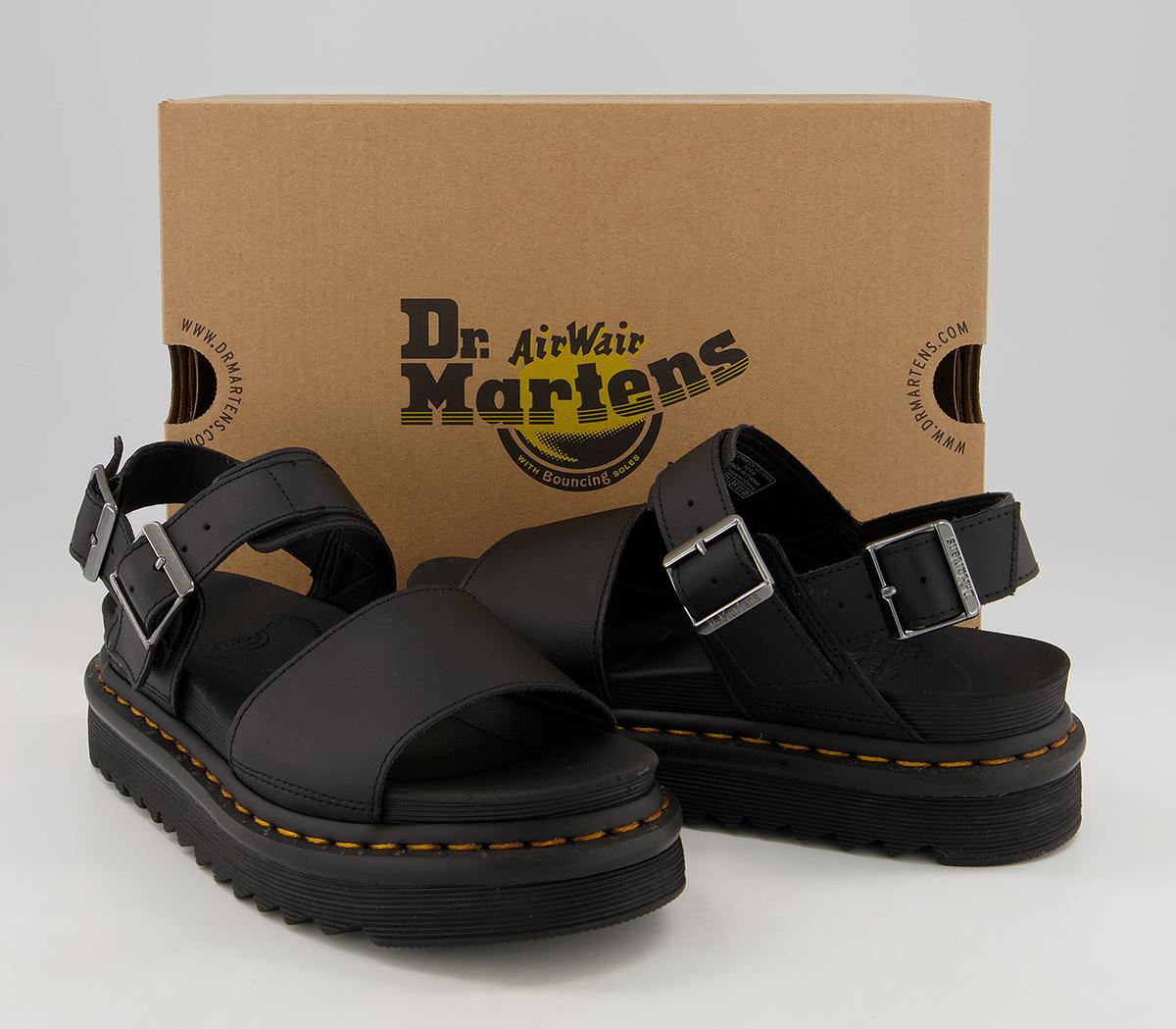 dr martens voss sandals cow print