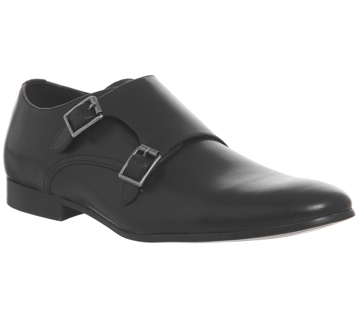black leather office shoes
