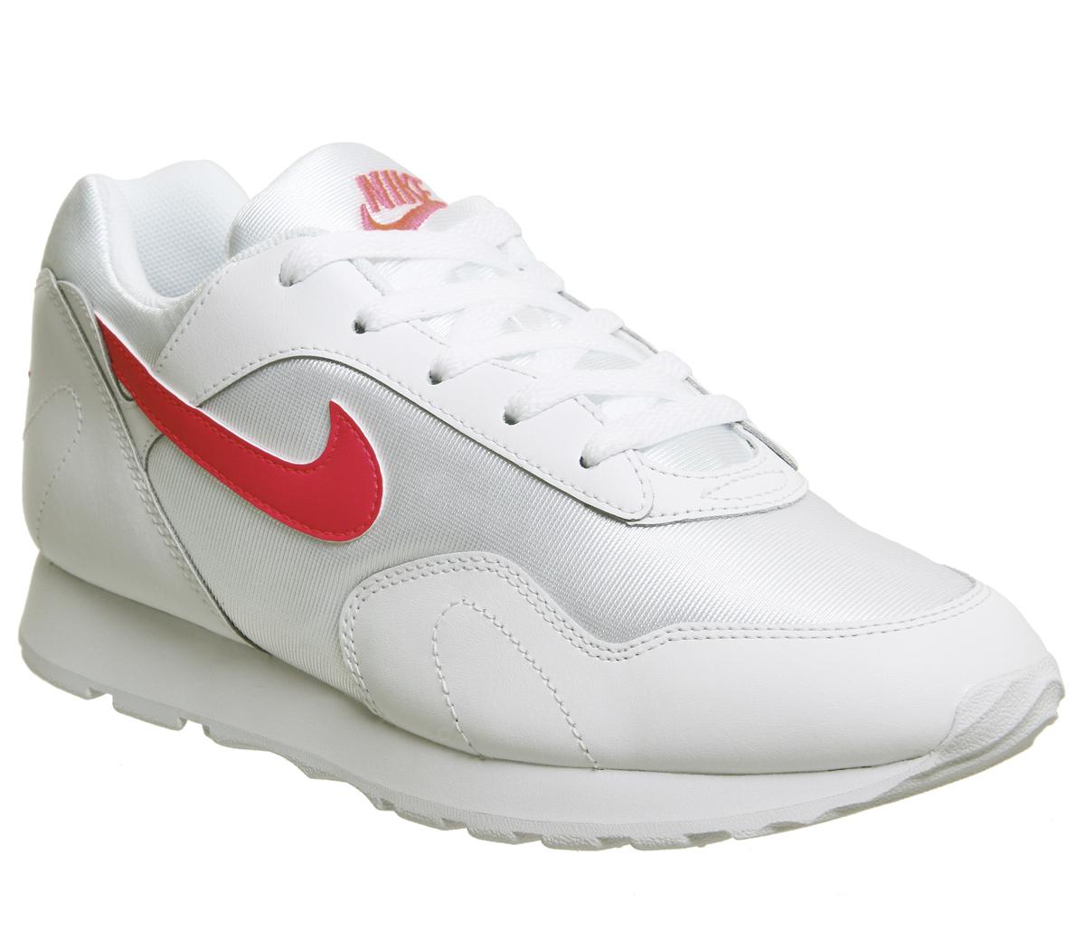 Nike Outburst Trainers White Solar Red 