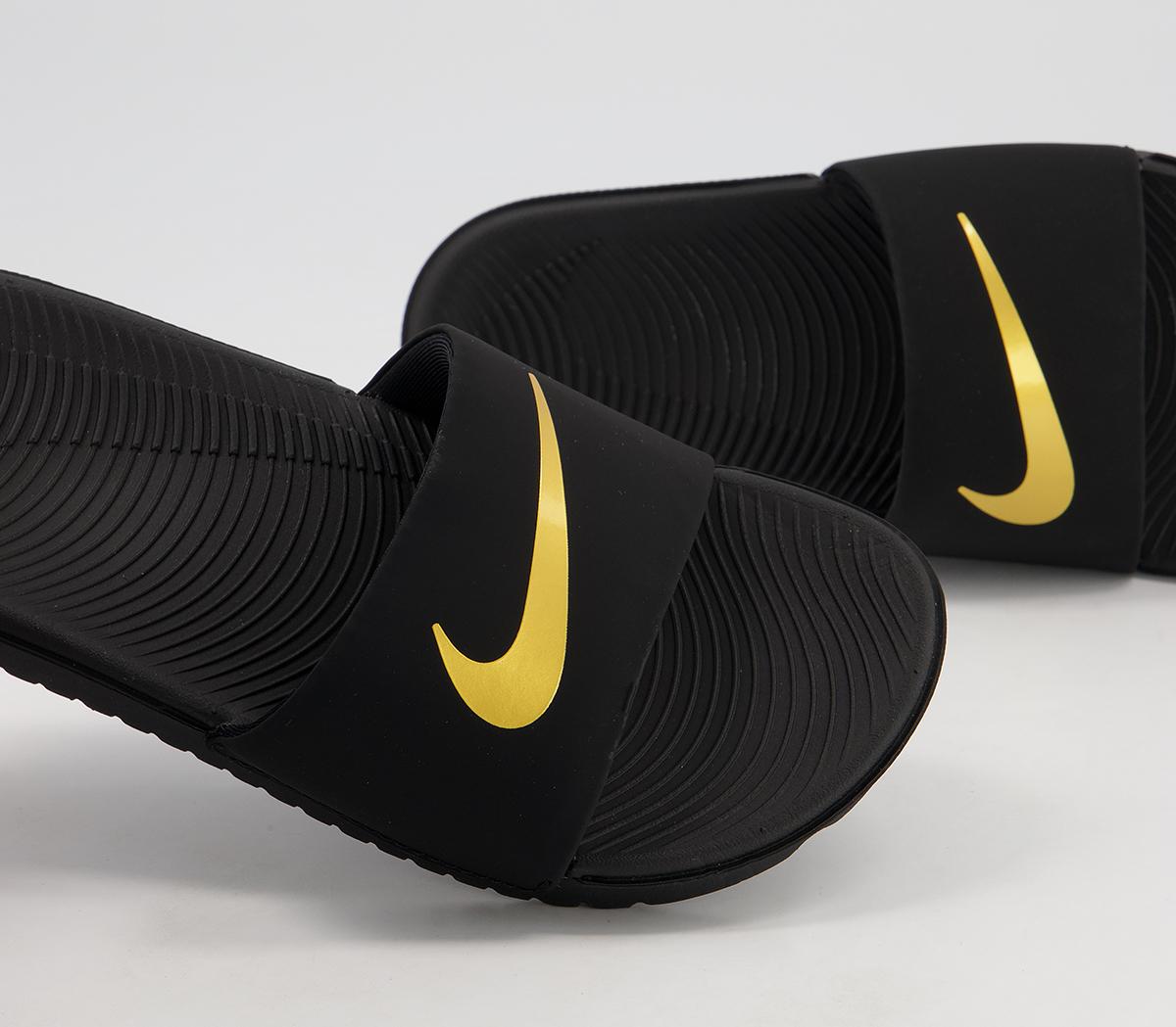 nike kawa slide gold