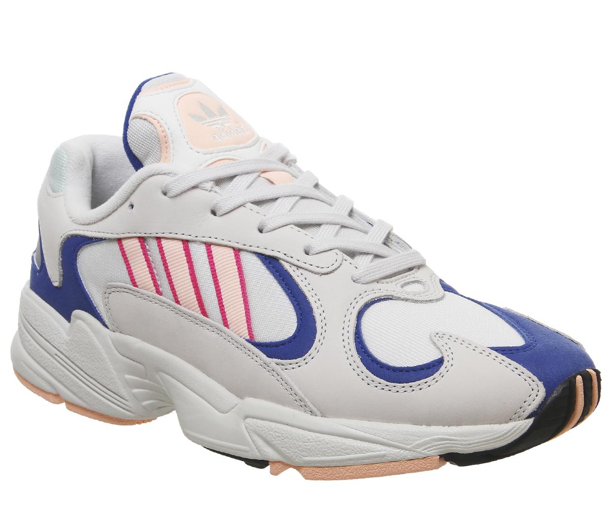 Adidas Yung 1 Trainers Crystal White Clear Orange Collegiate Royal Unisex Sports