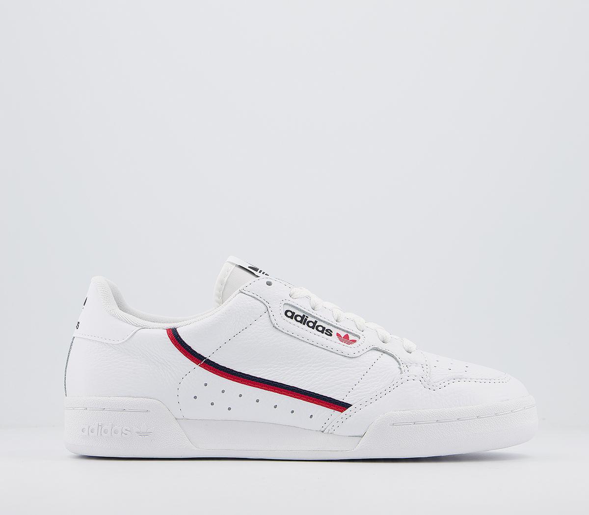 80s continental trainers white white scarlet navy