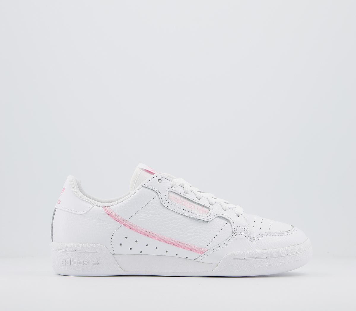 adidas originals white and pink continental 80 sneakers