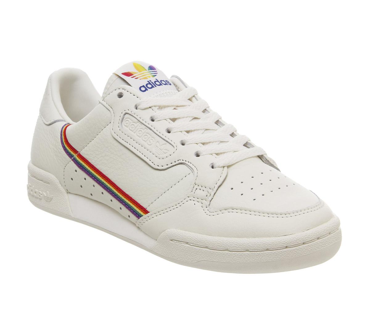 adidas Continental 80s Trainers Off White Blue Tint Pride - His trainers