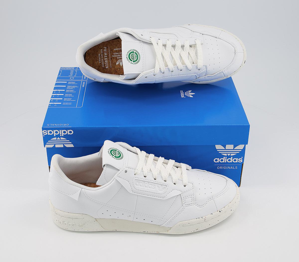 adidas Continental 80s 'Clean Classics' Trainers White Off White Green ...